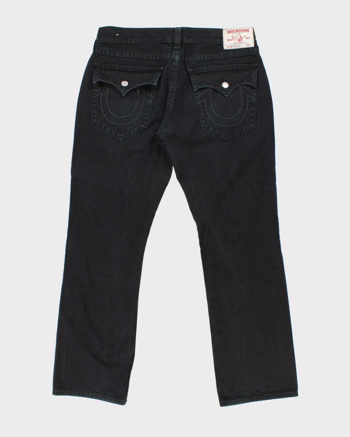 Vintage True Religion Straight Flap Black Denim Jeans - W38 L34