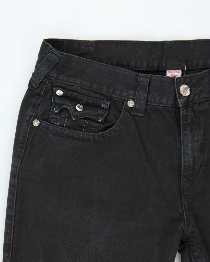 Vintage True Religion Straight Flap Black Denim Jeans - W38 L34