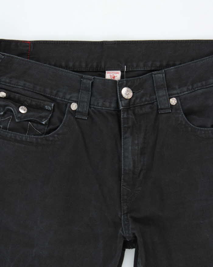 Vintage True Religion Straight Flap Black Denim Jeans - W38 L34