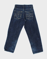 Vintage 1990s Avirex Embroidered Denim Wide Leg Jeans - W32 L31