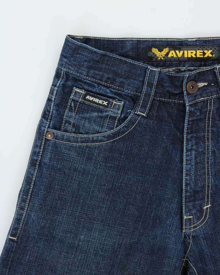 Vintage 1990s Avirex Embroidered Denim Wide Leg Jeans - W32 L31