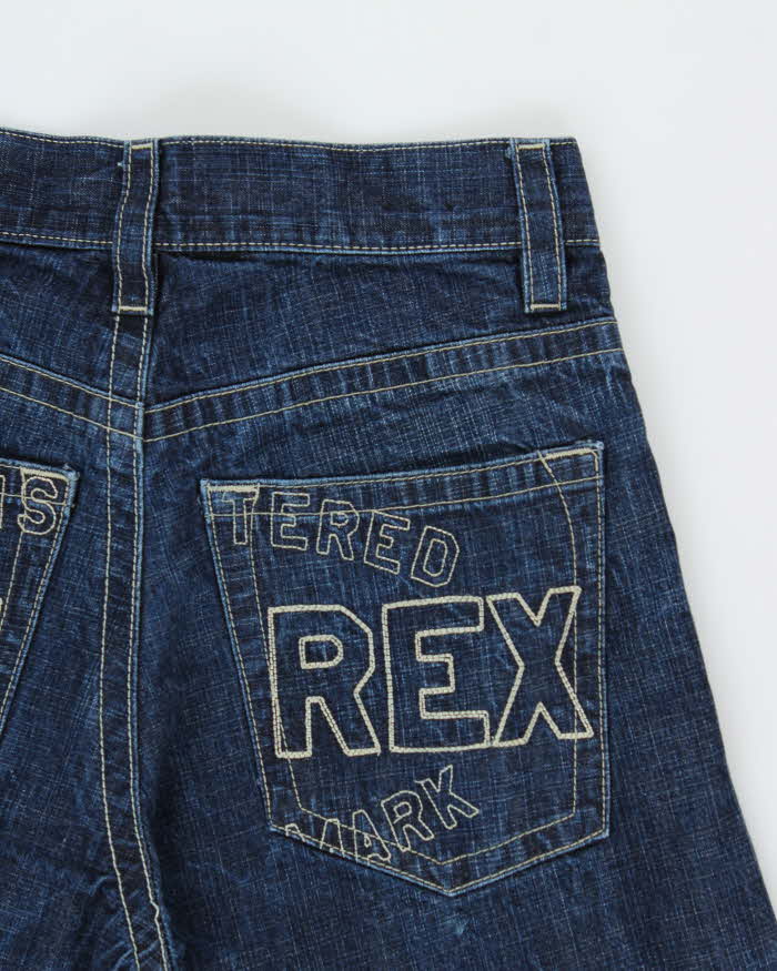 Vintage 1990s Avirex Embroidered Denim Wide Leg Jeans - W32 L31