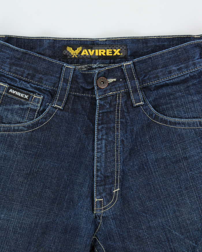 Vintage 1990s Avirex Embroidered Denim Wide Leg Jeans - W32 L31