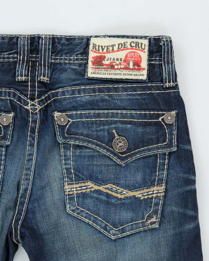 Vintage Y2K 00s Rivet De Cru Distressed Denim Relaxed Straight Leg Jeans - W38 L33