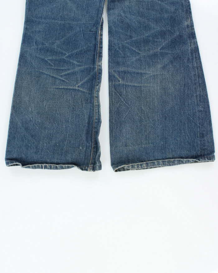 Vintage 1970s X-West Canton Japanese Denim Bell Bottom Flared Jeans - W34 L27