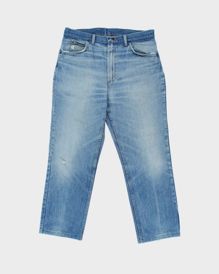 Vintage 1980s Wrangler 909 Blue Bell Cowboy Straight Leg Bootcut Denim Jeans - W36 L28