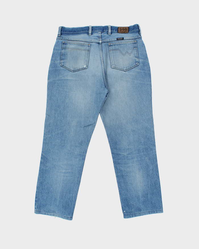 Vintage 1980s Wrangler 909 Blue Bell Cowboy Straight Leg Bootcut Denim Jeans - W36 L28