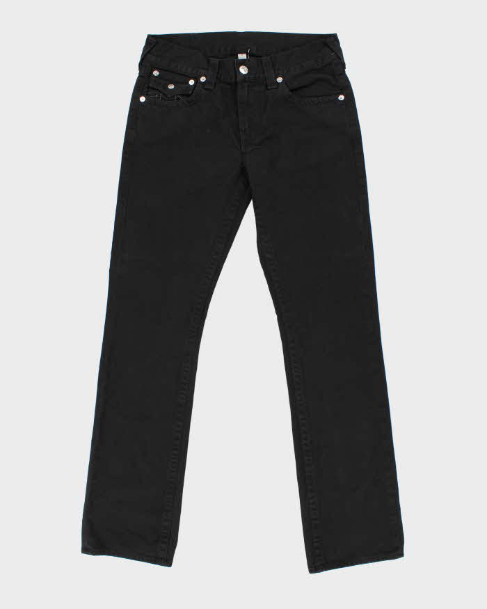 Vintage True Religion Straight Flap Black Denim Jeans - W34 L36