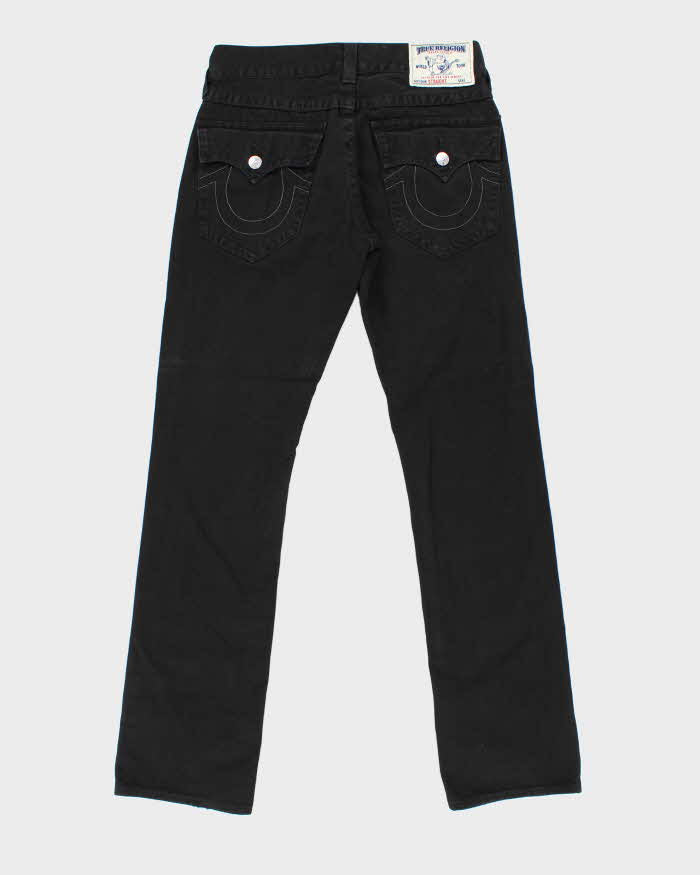 Vintage True Religion Straight Flap Black Denim Jeans - W34 L36