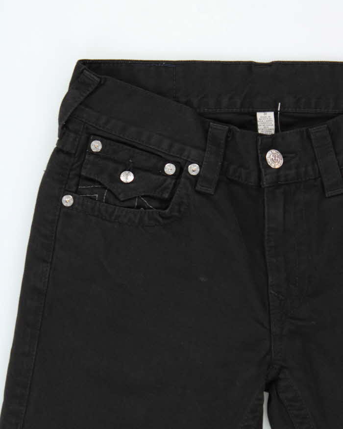 Vintage True Religion Straight Flap Black Denim Jeans - W34 L36