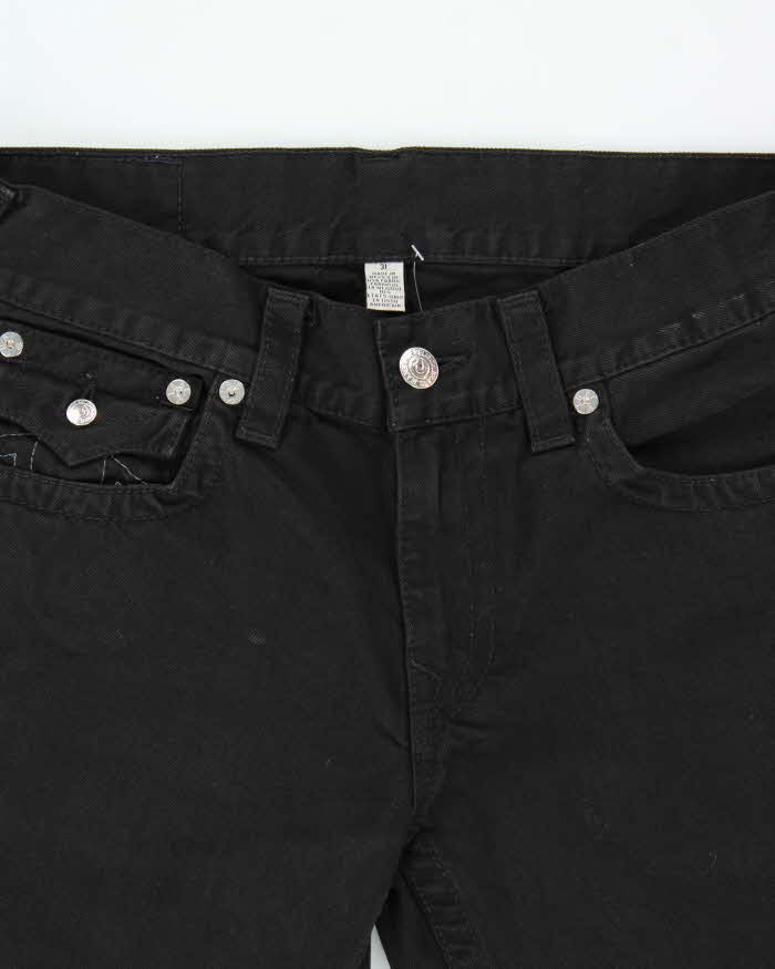 Vintage True Religion Straight Flap Black Denim Jeans - W34 L36