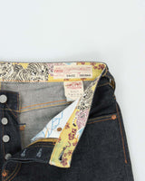 Vintage Evisu Kimono Motion Of The Ocean Japanese Raw Selvedge Denim Straight Leg Jeans - W34 L32