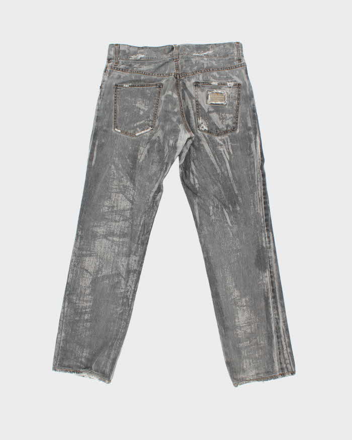 AW2019 Dolce &amp; Gabbana Distressed Low Rise Denim Straight Leg Jeans - W32 L32