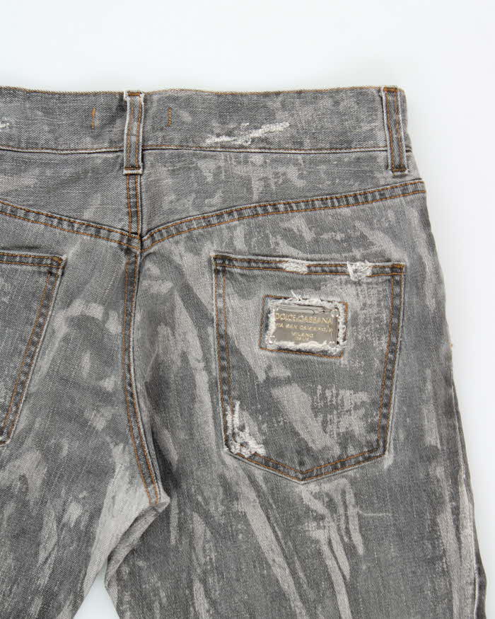 AW2019 Dolce &amp; Gabbana Distressed Low Rise Denim Straight Leg Jeans - W32 L32