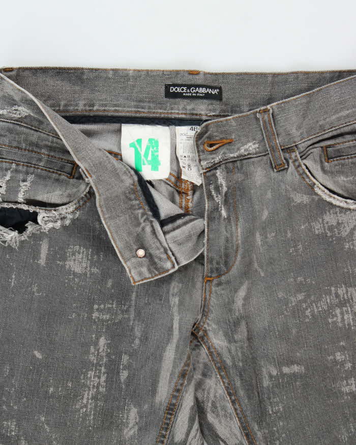 AW2019 Dolce &amp; Gabbana Distressed Low Rise Denim Straight Leg Jeans - W32 L32