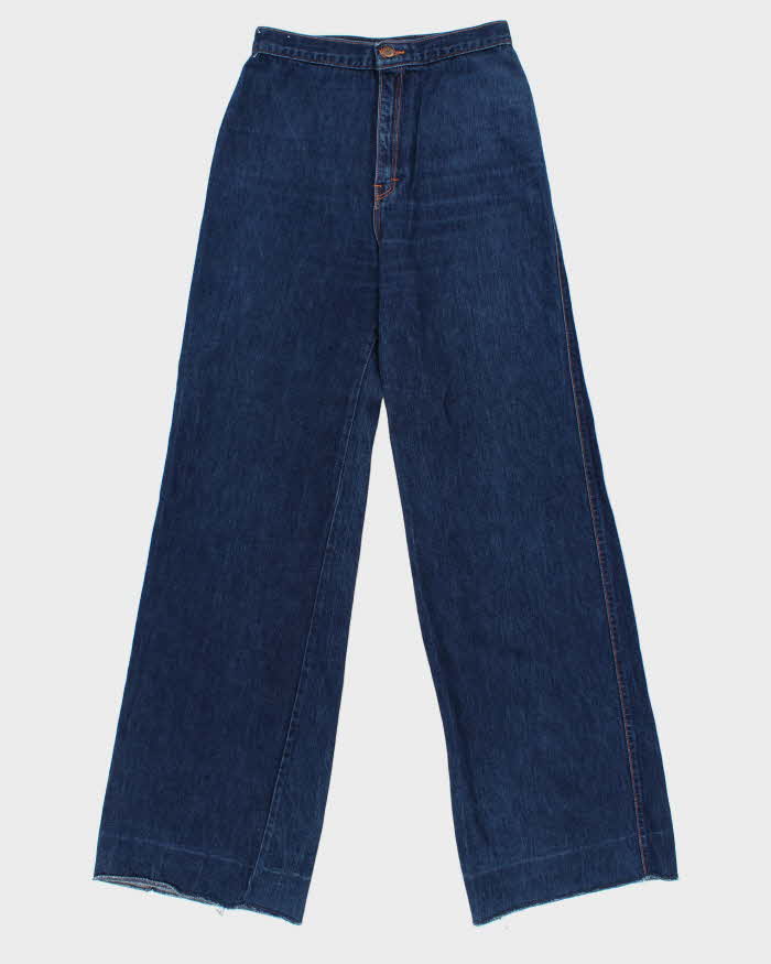 Vintage 1970s San Francisco Riding Gear Contrast Stitch Western Flared Cowboy Jeans - W28 L36