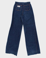 Vintage 1970s San Francisco Riding Gear Contrast Stitch Western Flared Cowboy Jeans - W28 L36