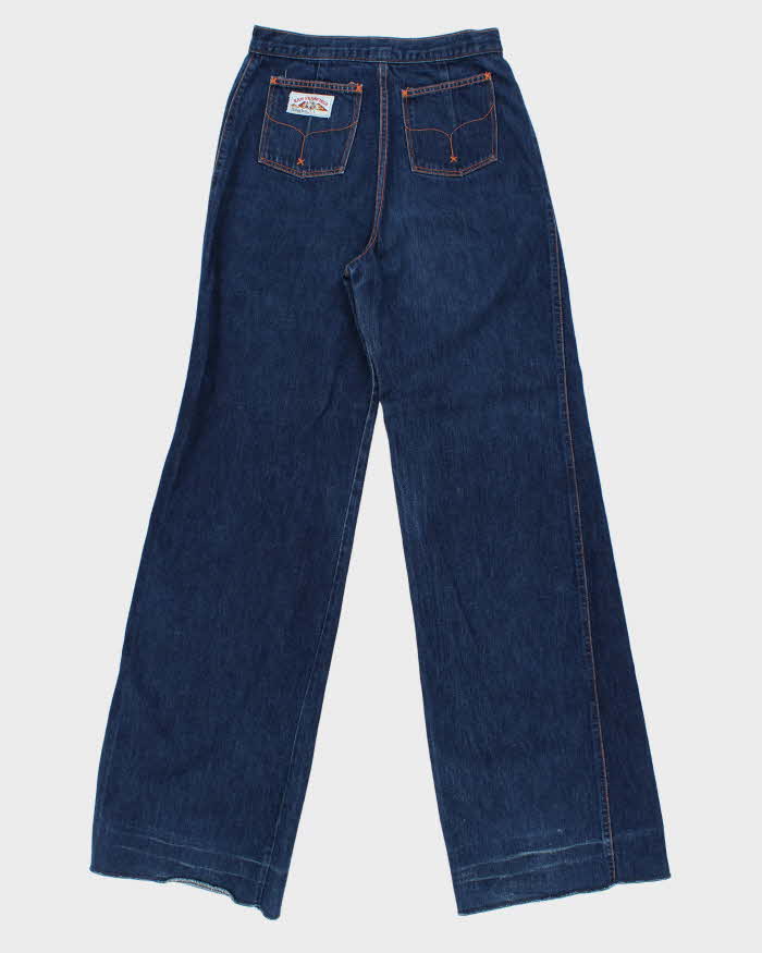 Vintage 1970s San Francisco Riding Gear Contrast Stitch Western Flared Cowboy Jeans - W28 L36