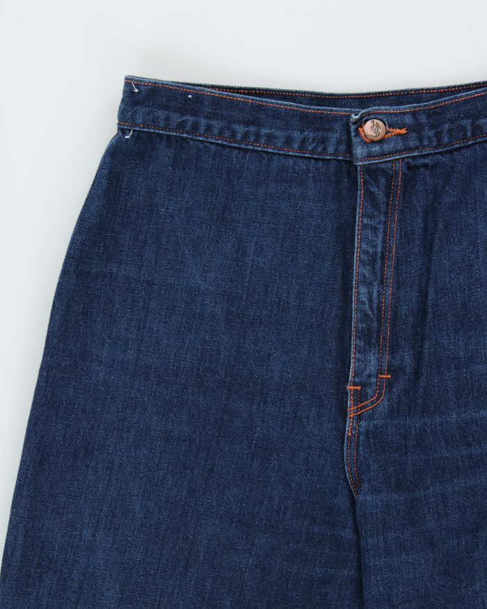 Vintage 1970s San Francisco Riding Gear Contrast Stitch Western Flared Cowboy Jeans - W28 L36