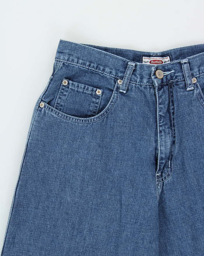 Vintage 1990s Buffalo David Bitton Ultra Wide Leg Chambray Denim Jeans - W29 L30