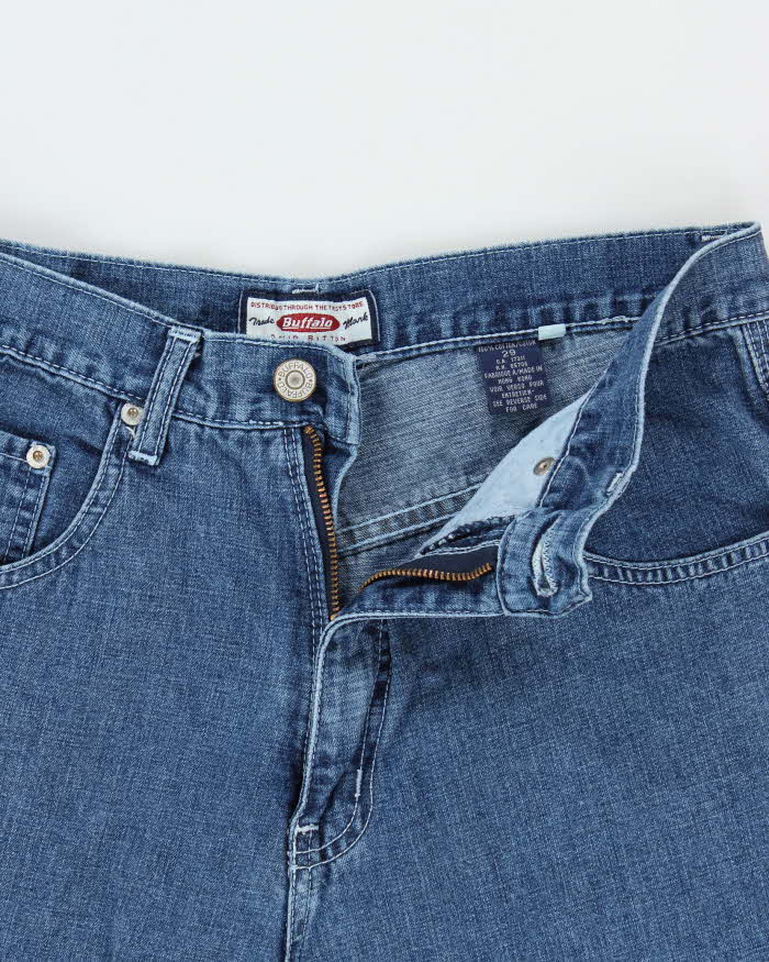 Vintage 1990s Buffalo David Bitton Ultra Wide Leg Chambray Denim Jeans - W29 L30