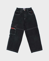 Vintage 1990s Nevada Contrast Stitch Ultra Wide Leg Denim Skater Jeans - W26 L28