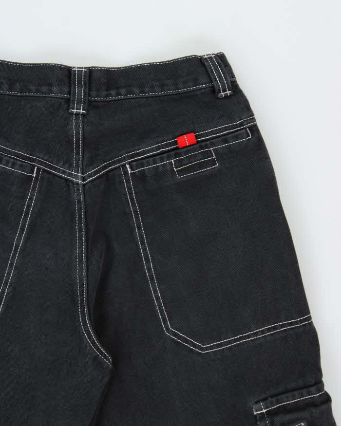 Vintage 1990s Nevada Contrast Stitch Ultra Wide Leg Denim Skater Jeans - W26 L28