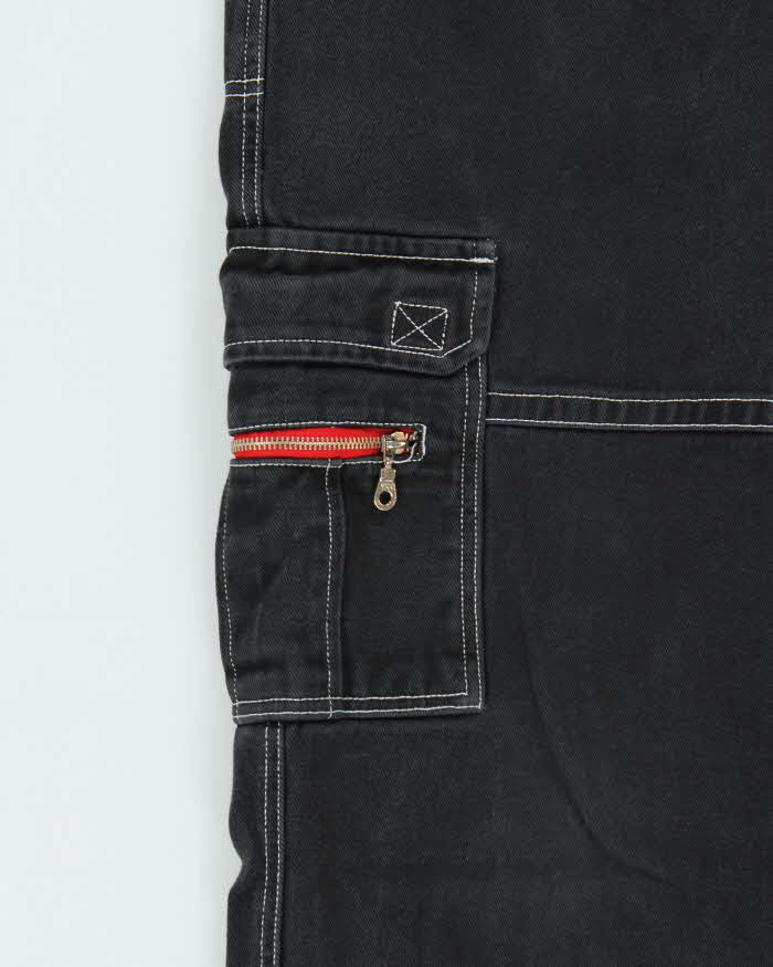 Vintage 1990s Nevada Contrast Stitch Ultra Wide Leg Denim Skater Jeans - W26 L28
