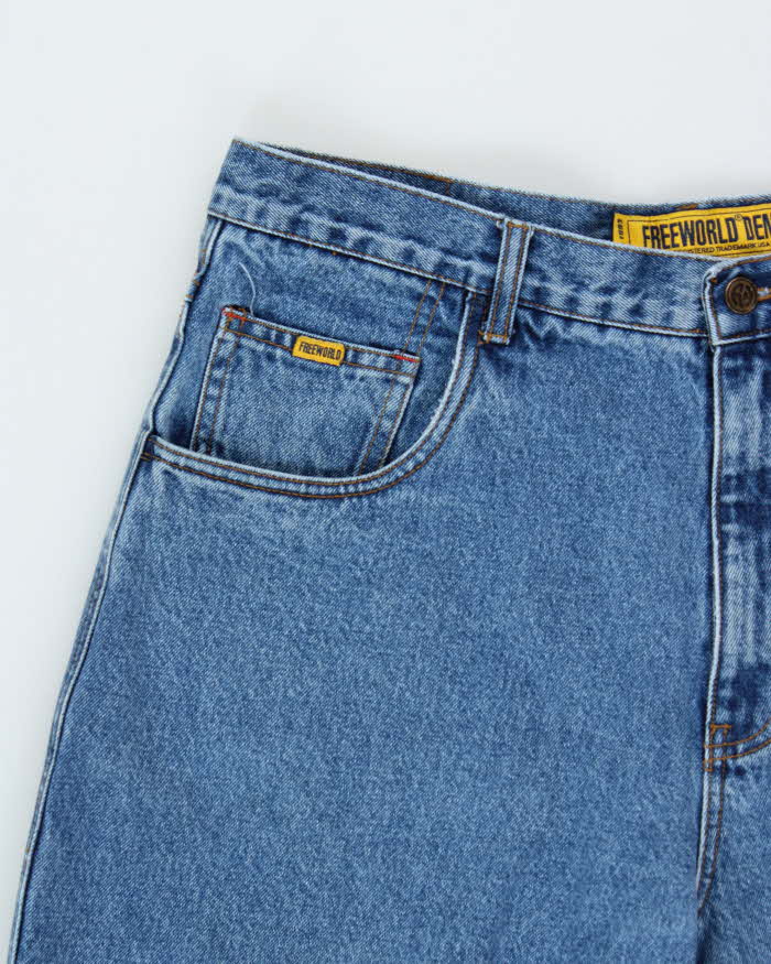 Vintage 1990s Freeworld USA Ultra Wide Leg Denim Jeans - W36 L32