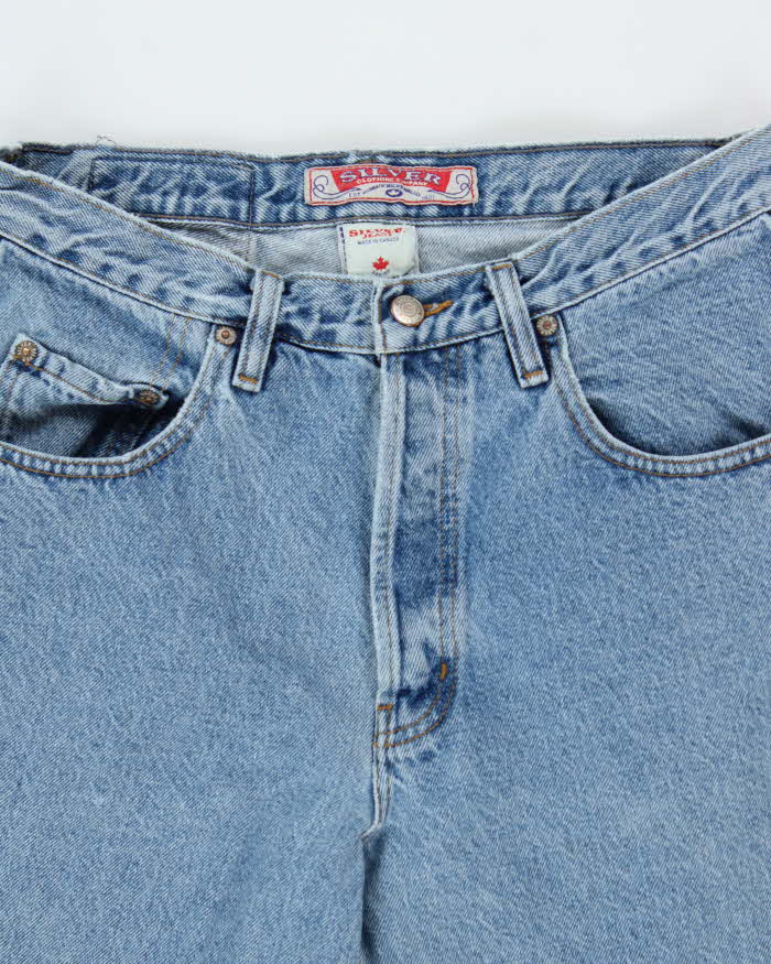 Vintage 1990s Silver Clothing Relaxed Straight Tapered Leg Denim Jeans - W32 L33