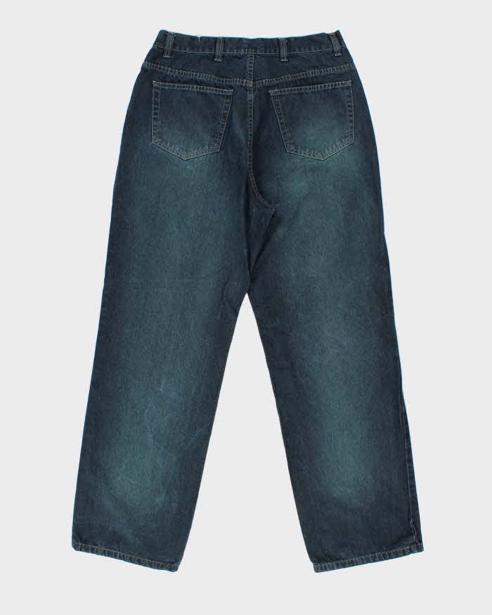 Vintage Y2K 00s Utility Indigo Wide Leg Denim Jeans - W34 L32