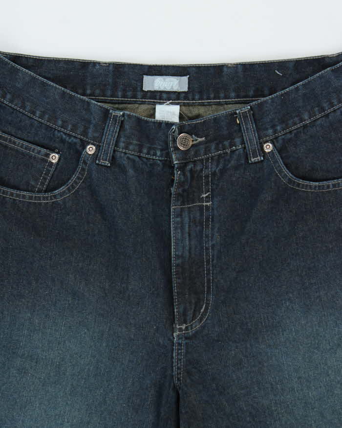 Vintage Y2K 00s Utility Indigo Wide Leg Denim Jeans - W34 L32