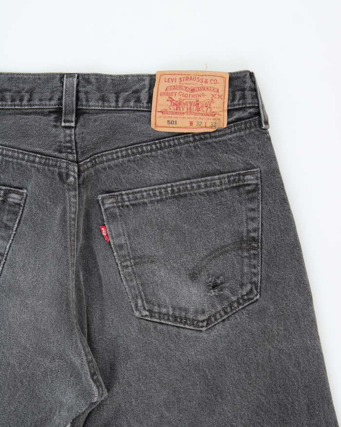 Vintage 1995 Levi's 501 Red Batwing Made In USA Faded Denim Straight Leg Jeans - W32 L32