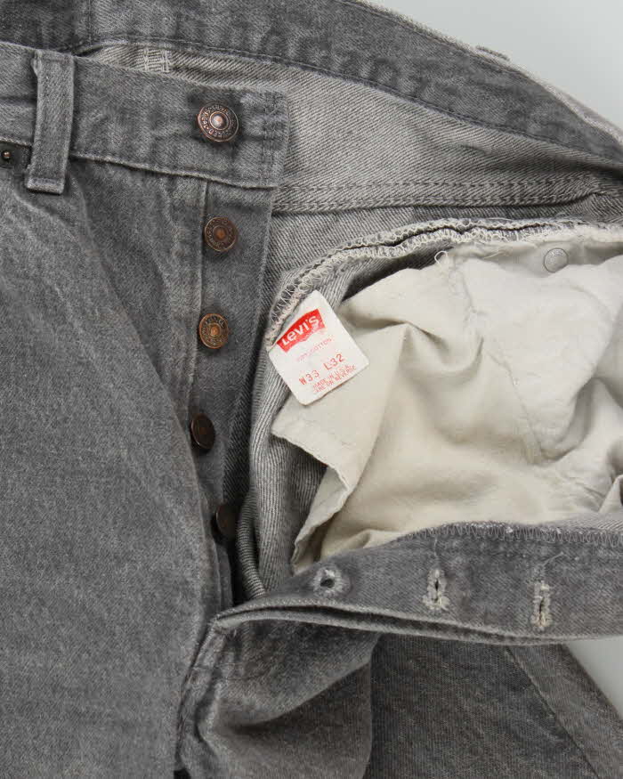 Vintage 1980s Levi's 501 Red Batwing Made In USA Denim Straight Leg Jeans - W32 L32