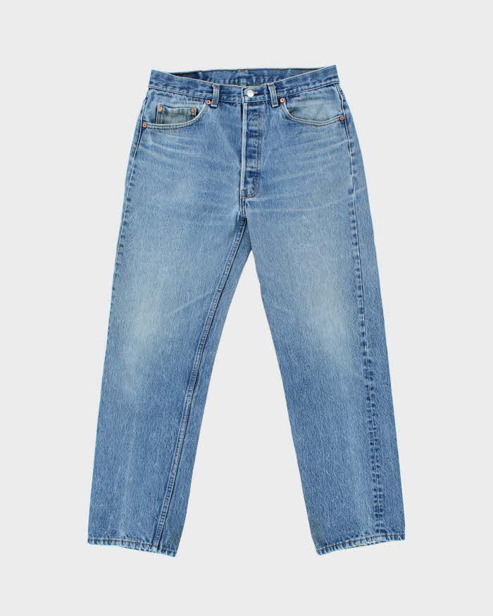 Vintage 1994 Levi's 501xx Red Batwing Made In USA Denim Straight Leg Jeans - W33 L30