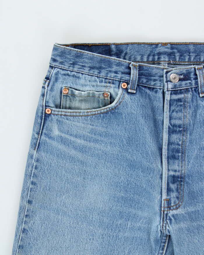 Vintage 1994 Levi's 501xx Red Batwing Made In USA Denim Straight Leg Jeans - W33 L30