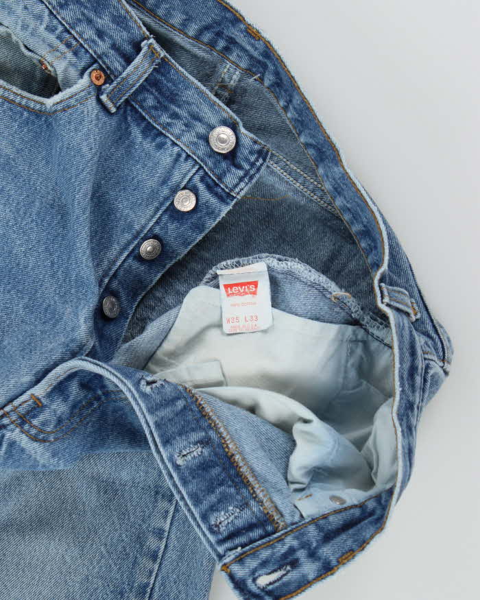 Vintage 1994 Levi's 501xx Red Batwing Made In USA Denim Straight Leg Jeans - W33 L30