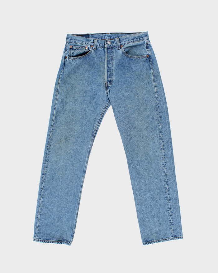 Vintage 1995 Levi's 501 Red Batwing Made In USA Denim Straight Leg Jeans - W32 L30