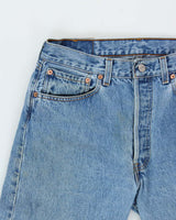 Vintage 1995 Levi's 501 Red Batwing Made In USA Denim Straight Leg Jeans - W32 L30