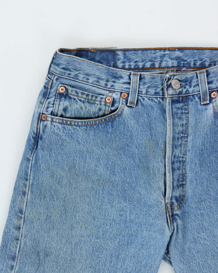 Vintage 1995 Levi's 501 Red Batwing Made In USA Denim Straight Leg Jeans - W32 L30