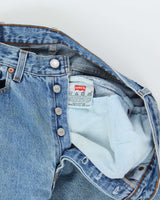 Vintage 1995 Levi's 501 Red Batwing Made In USA Denim Straight Leg Jeans - W32 L30