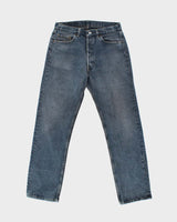 Vintage 1991 Levi's 501 Red Batwing Made In USA Dyed Denim Straight Leg Jeans - W32 L31