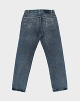Vintage 1991 Levi's 501 Red Batwing Made In USA Dyed Denim Straight Leg Jeans - W32 L31