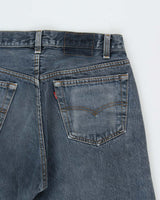 Vintage 1991 Levi's 501 Red Batwing Made In USA Dyed Denim Straight Leg Jeans - W32 L31