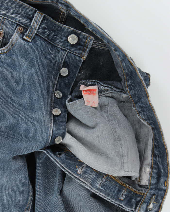 Vintage 1991 Levi's 501 Red Batwing Made In USA Dyed Denim Straight Leg Jeans - W32 L31