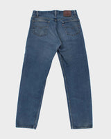 Vintage 1993 Levi's 501 Red Batwing Made In USA Dyed Denim Straight Leg Jeans - W36 L34
