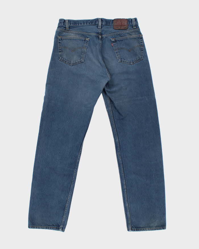 Vintage 1993 Levi's 501 Red Batwing Made In USA Dyed Denim Straight Leg Jeans - W36 L34