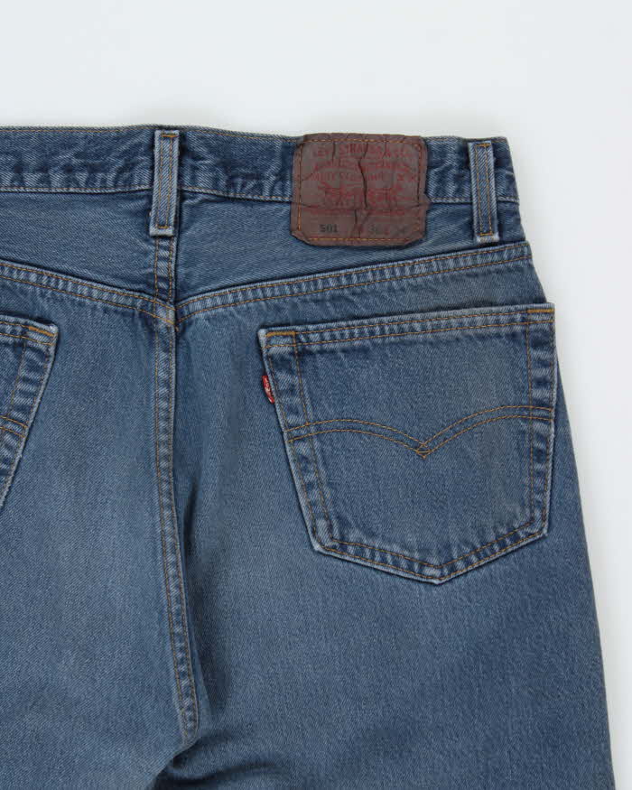 Vintage 1993 Levi's 501 Red Batwing Made In USA Dyed Denim Straight Leg Jeans - W36 L34
