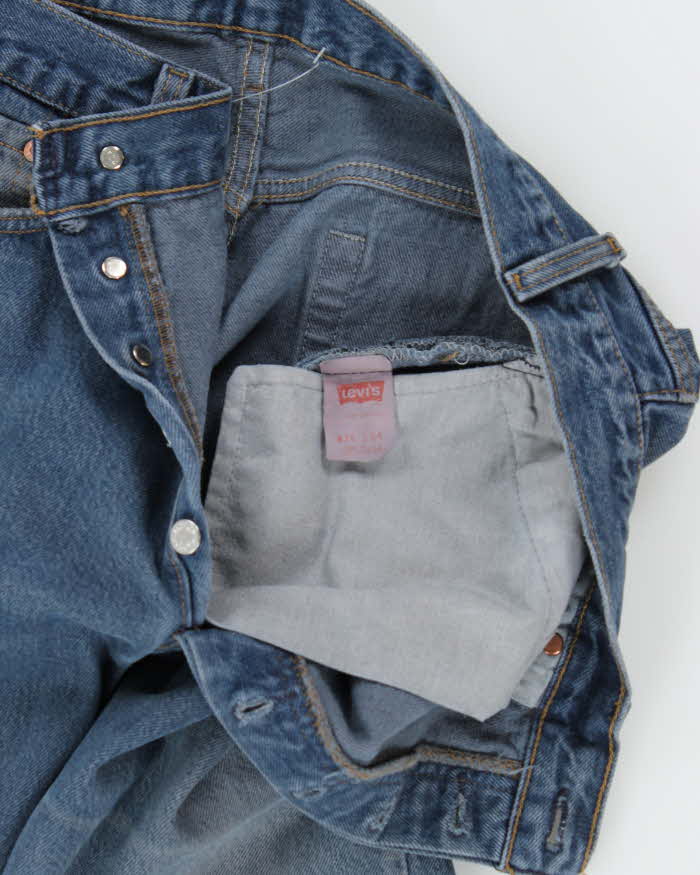 Vintage 1993 Levi's 501 Red Batwing Made In USA Dyed Denim Straight Leg Jeans - W36 L34