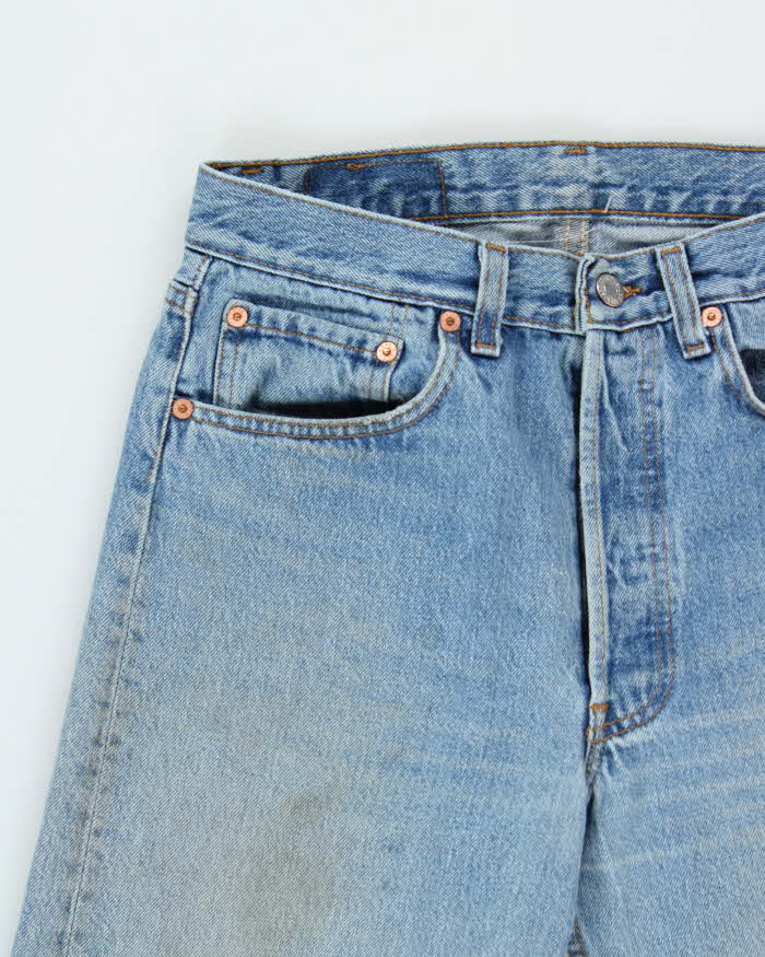 Vintage 1991 Levi's 501 Batwing Tag Made In USA Distressed Denim Straight Leg Jeans - W30 L33